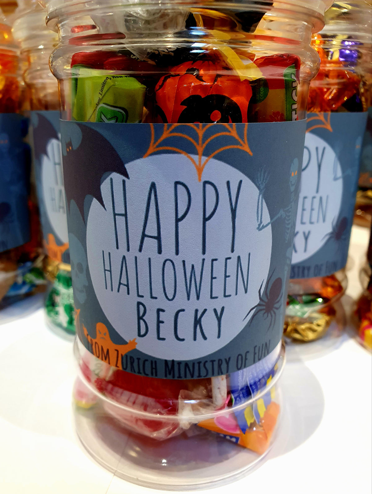 Personalised Halloween Sweet Jar | Filled with Sweets or Chocolates | Trick or Treat Gift