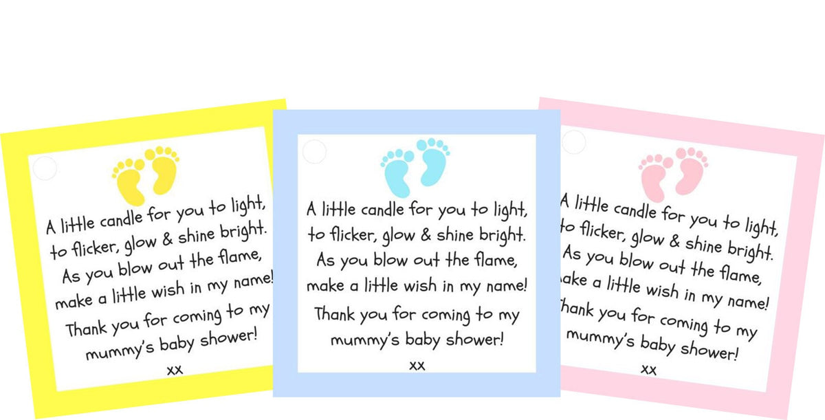 Baby Shower Vanilla Tealight Candle Favours | Blue, Pink & Yellow | Pack of 1–150