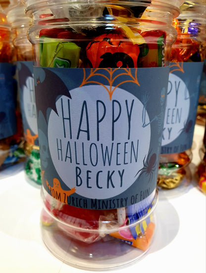 Personalised Halloween Sweet Jar | Filled with Sweets or Chocolates | Trick or Treat Gift