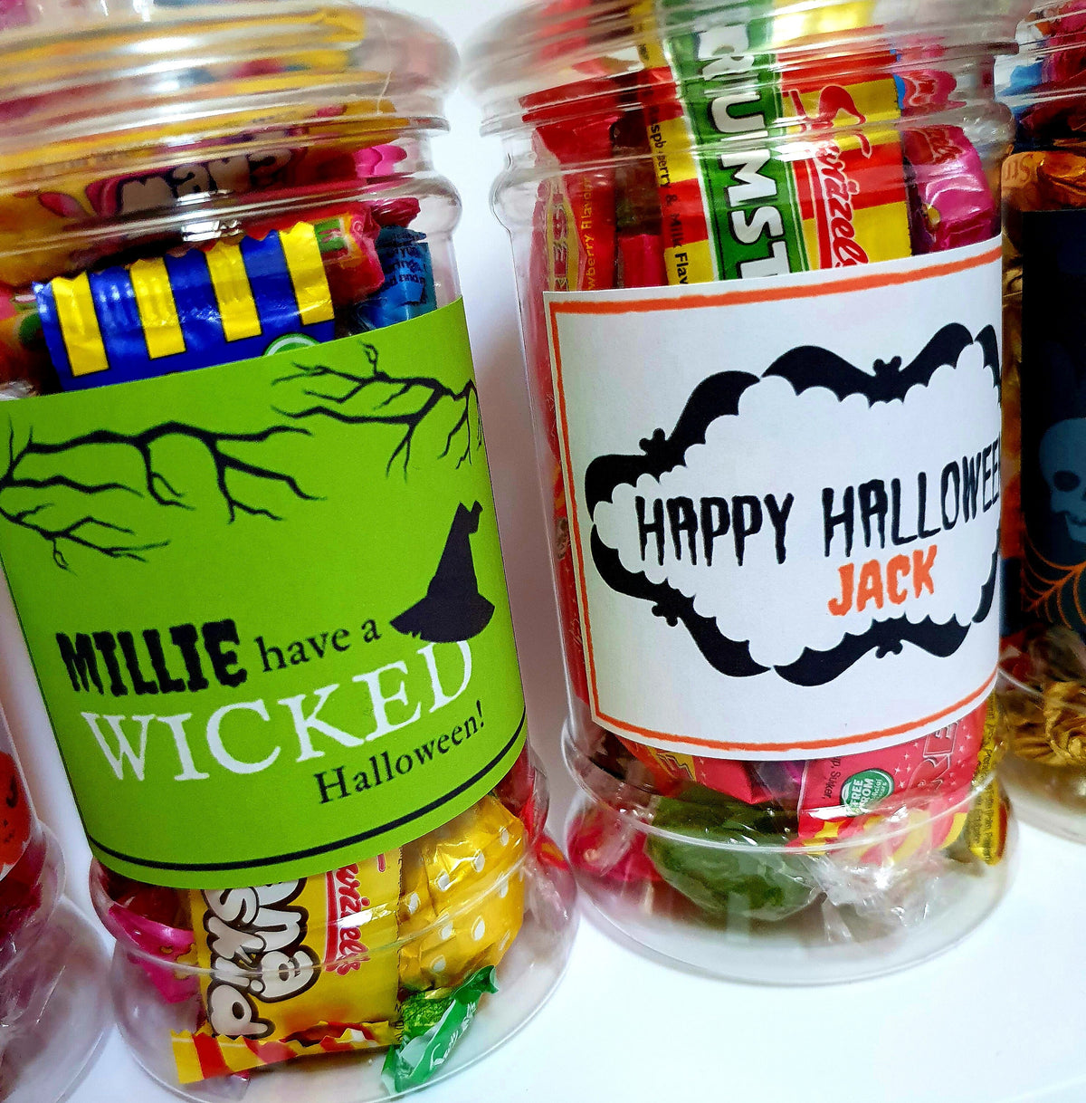 Personalised Halloween Sweet Jar | Filled with Sweets or Chocolates | Trick or Treat Gift