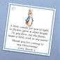 10 x Personalised Christening / Baptism / First Holy Communion candle favours  - keepsake / tealights / Peter Rabbit / Flopsy Bunny
