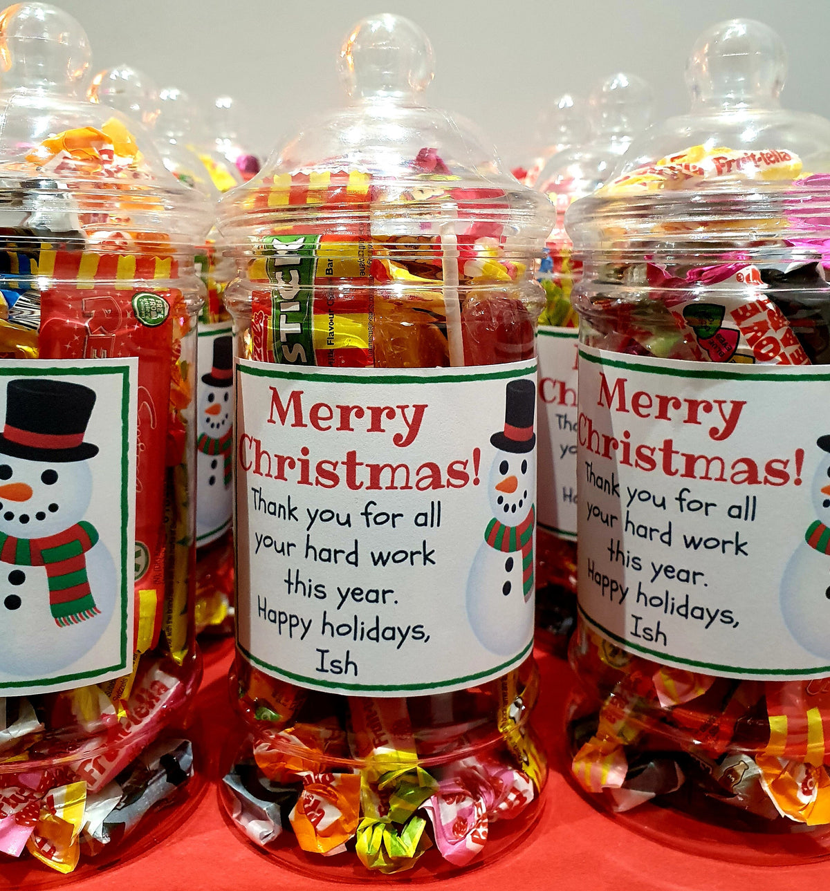 Personalised Christmas Sweet Jar | Filled with Sweets or Chocolates | Festive Gift