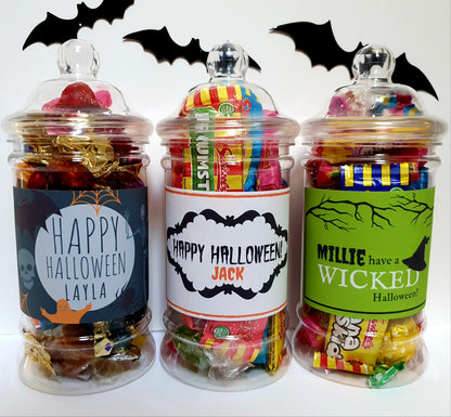 Personalised Halloween Sweet Jar | Filled with Sweets or Chocolates | Trick or Treat Gift