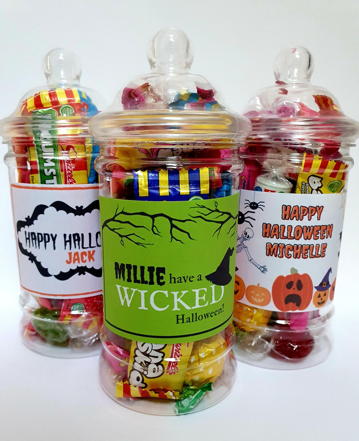 Personalised Halloween Sweet Jar | Filled with Sweets or Chocolates | Trick or Treat Gift