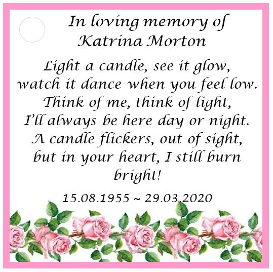10 x Personalised Funeral Candle Favours | 10 Pack | Vanilla Tealight Keepsake with Poem Card | Flower Designs